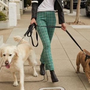 UO Green Plaid Casey Kick Flare Pant Size Small